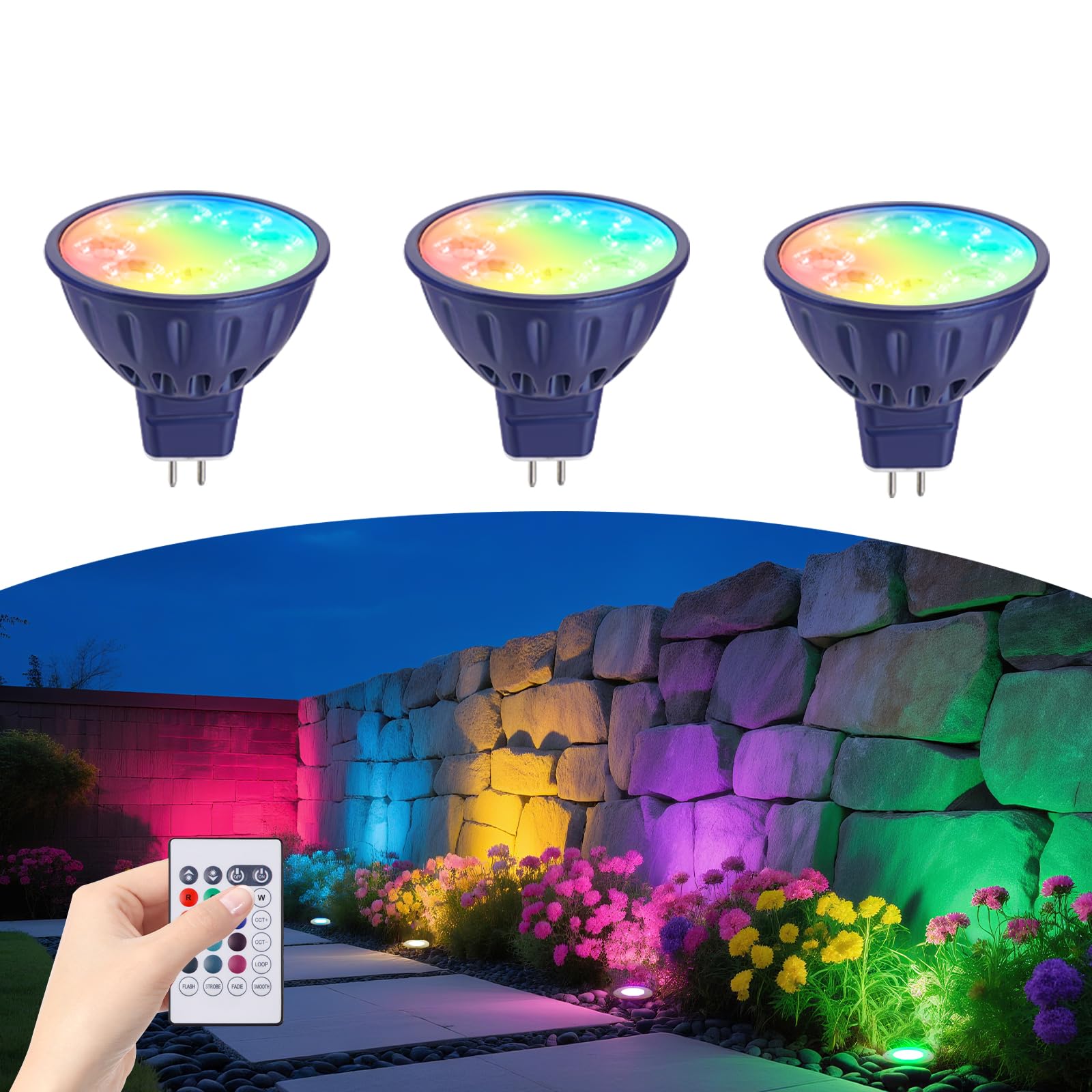 Makergroup RGBW Color Changing MR16 LED Bulbs, CCT Tunable 2700K