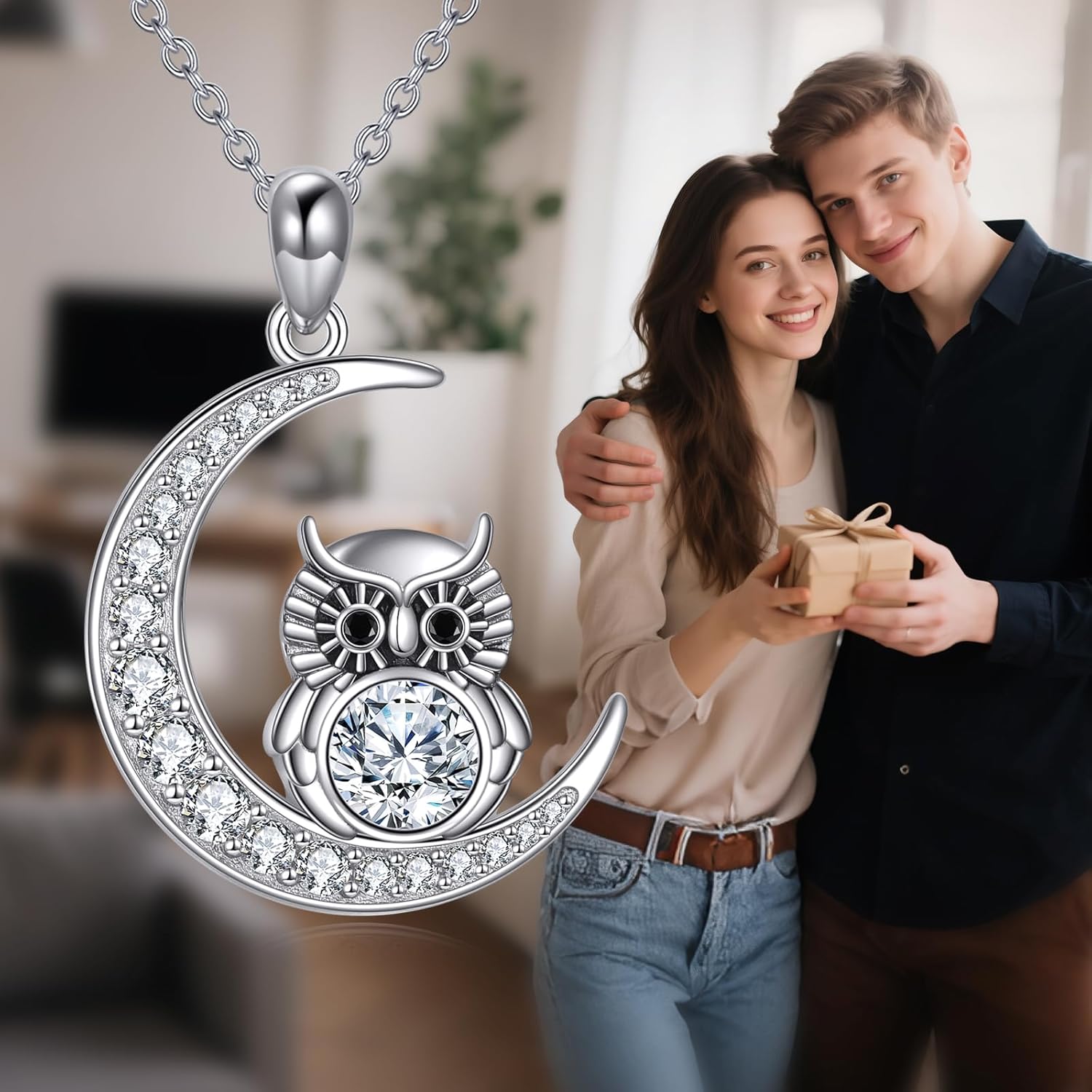 Moissanite Animal Necklace Sterling Silver Cute Animal Pendant Jewelry Gifts for Women