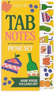 ban.do Sticky Tab Notes with Food Theme Novelty Page Flags for Annotating, Picnic Set