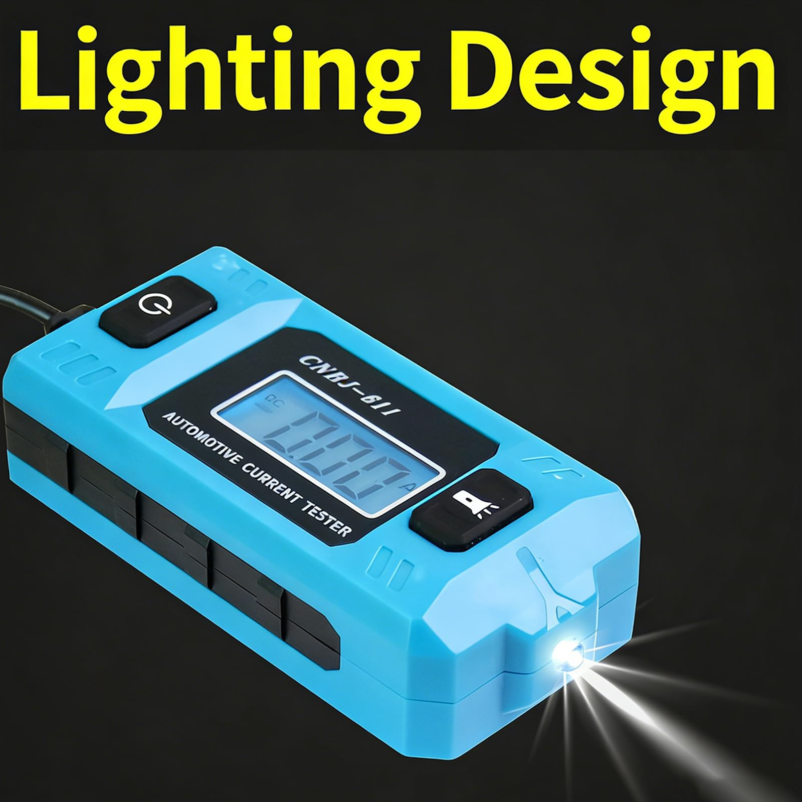 2/3 12V / 24V Tester corrente automatico con torcia retroilluminata 0, 01-19, 99A Strumento diagnostico circuito Rilevatore tester corrente per auto con retroilluminazione e torcia Fusibili