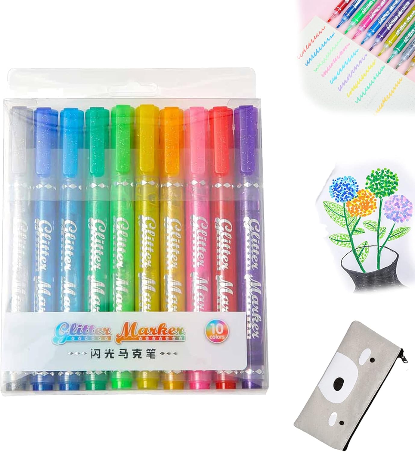 Qosneoun Hanku Glitter Highlighter, Glitter Highlighter Hanku, Hanku Glitter Highlighters Set