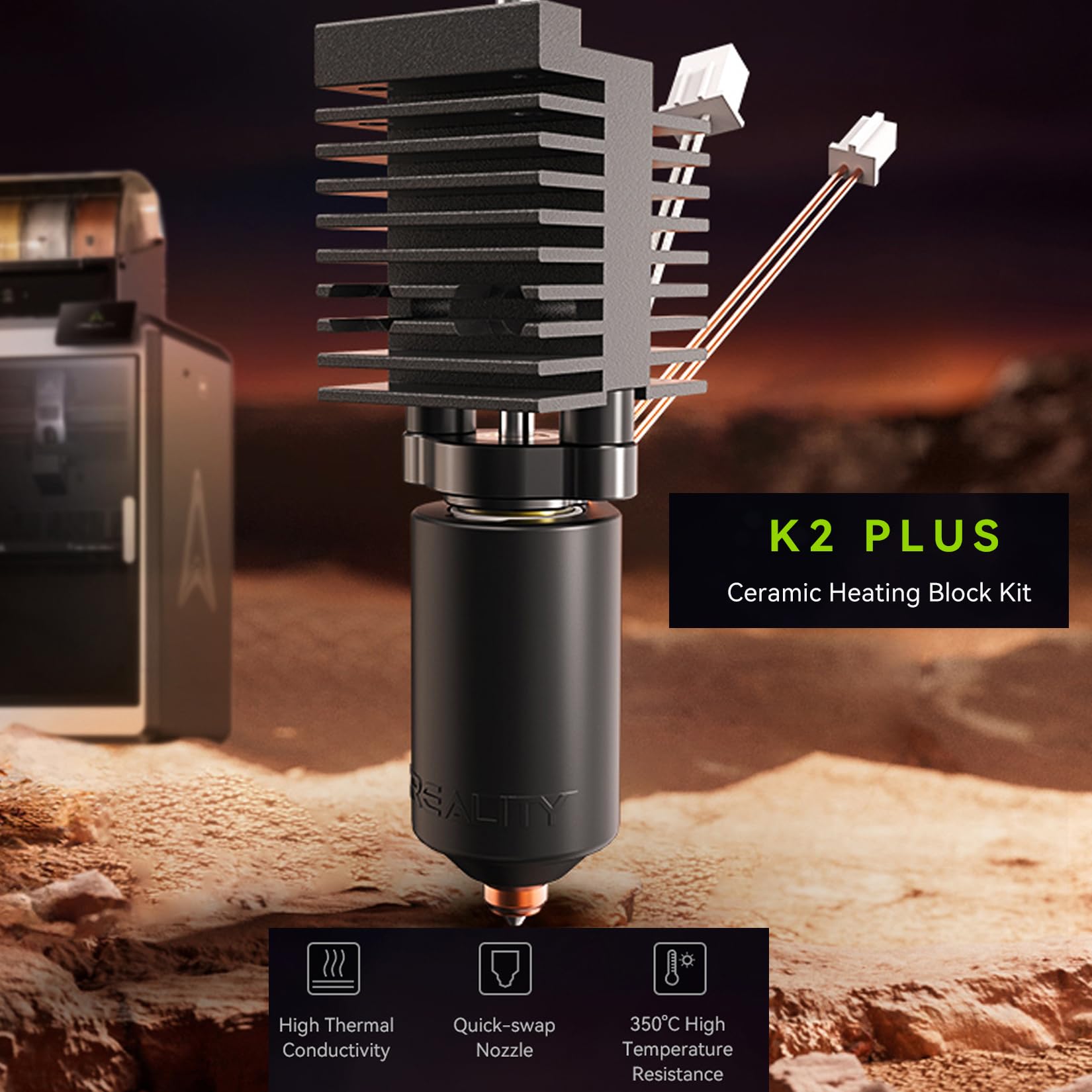 Amazon.co.jp: Creality K2 Plusセラミック加熱ブロックキット、3D 