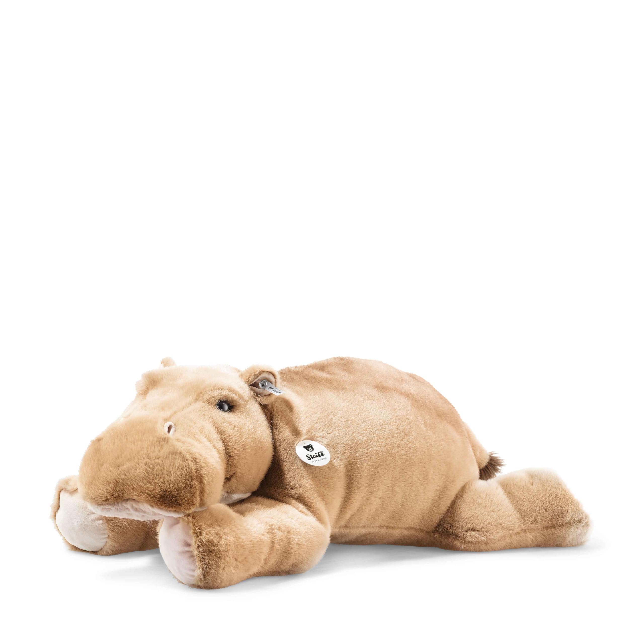 Steiff Kuscheltier Mocky Nilpferd, Süßes Stofftier mit Kunststoffaugen, Kinder, Jungen & Mädchen, Plüschtier 80 cm, Beige, 085352