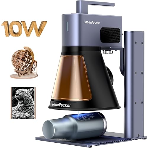 LaserPecker LP2 Plus (Basic) 10W Diode Laser Engraver, 4000mm/s Ultra-Fast Speed 4K Precision Portable Cutting & Engraving Machine for Wood, Leather, Acrylic, Coated Metal and etc.