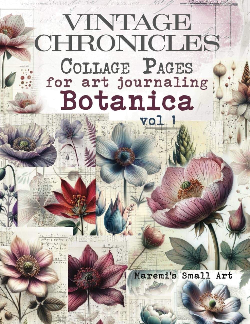 VINTAGE CHRONICLES Collage Pages for Art Journaling, Botanica vol 1: A book with 270+ Images To Cut Out, Glue and Collage for Junk Journals, Mixed Media & Scrapbook      Paperback – April 6, 2024