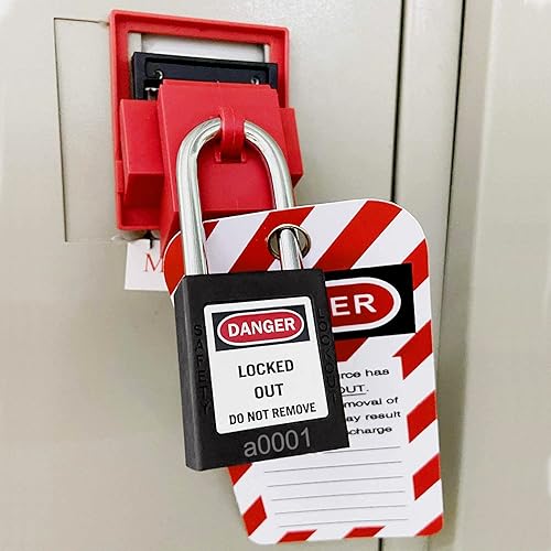 Vista 78 de SAFBY Loto - Candados seguros con 10 llaves para estaciones y dispositivos de bloqueo (amarillo, clave diferente)