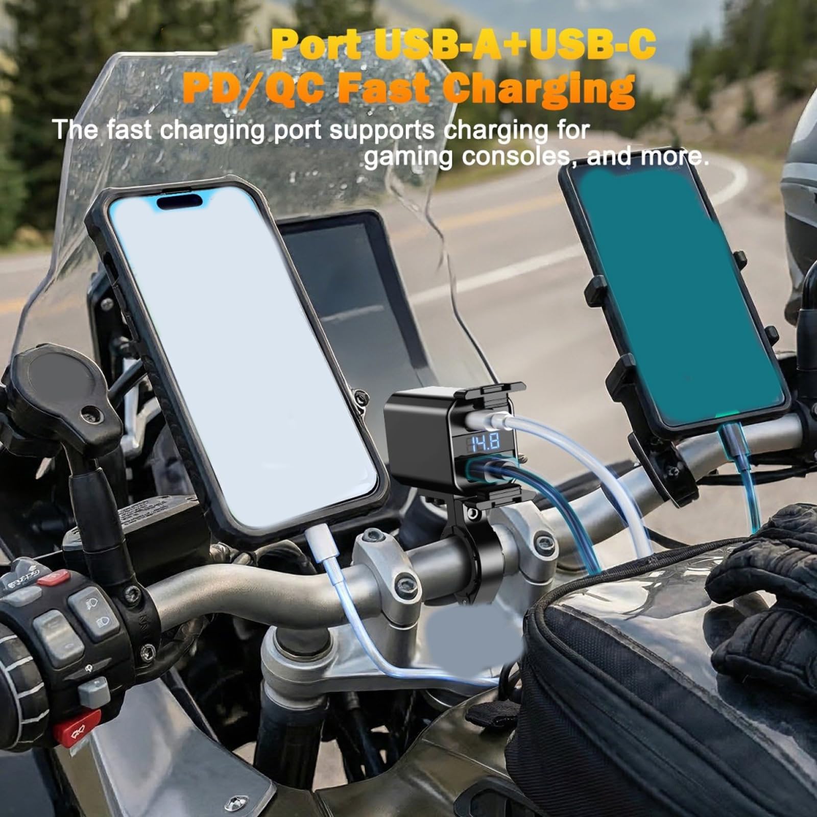 Navigations Ladegerät, USB Anschluss für Motorräder