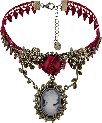 Eternity J., collar vintage Lolita, estilo victoriano con colgante, gargantilla estilo victoriano con cadena de vampiro gótico eduardiano