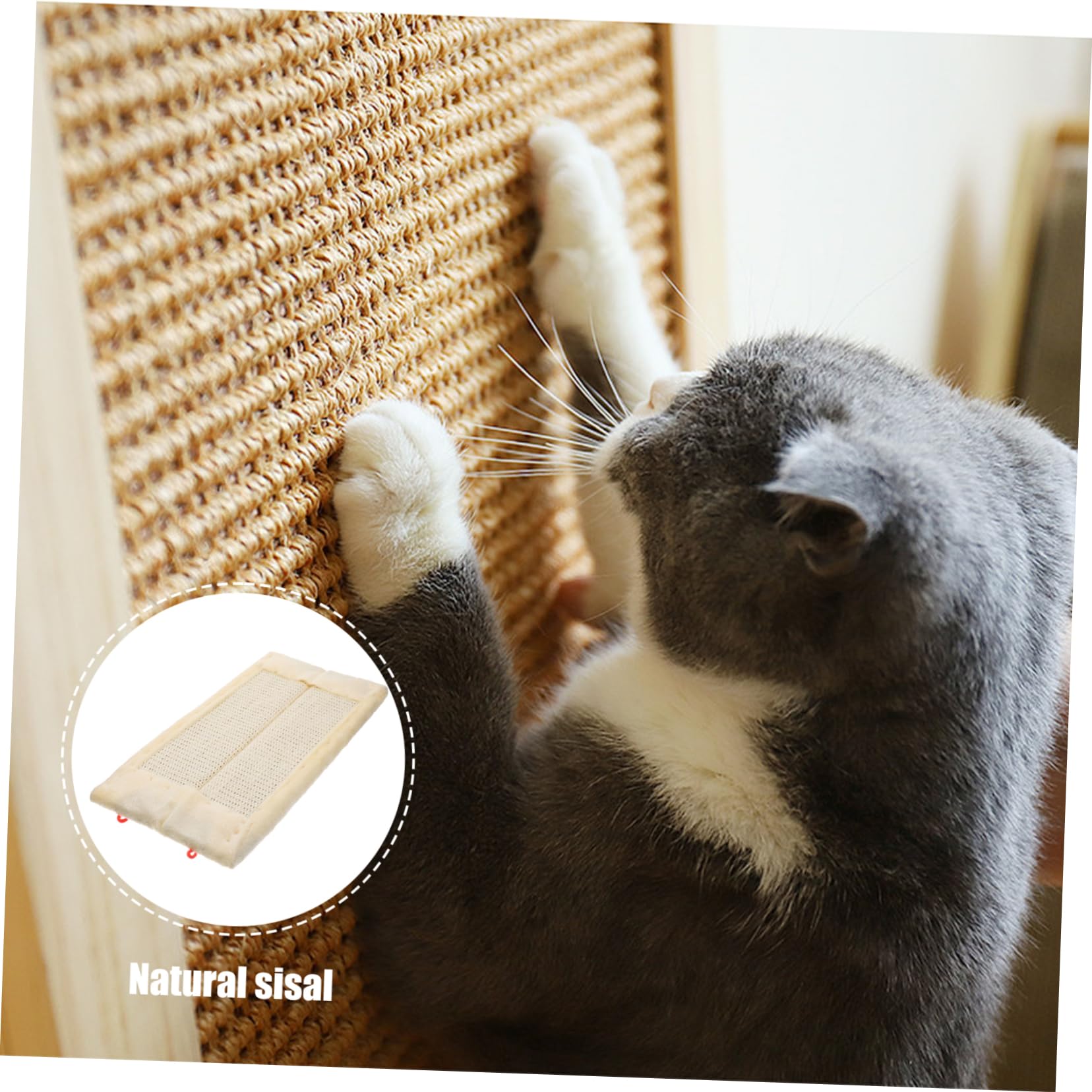 Rascador Para Gatos De Cartón Y Sisal - Tablero Ovalado Para Esquinas, Ventana O Suelo