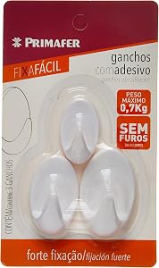 Atlas - Gancho Oval Plástico Adesivo de Fita Dupla-Face Suporta Até 700g, Cartela com 3 Peças na Cor Branca