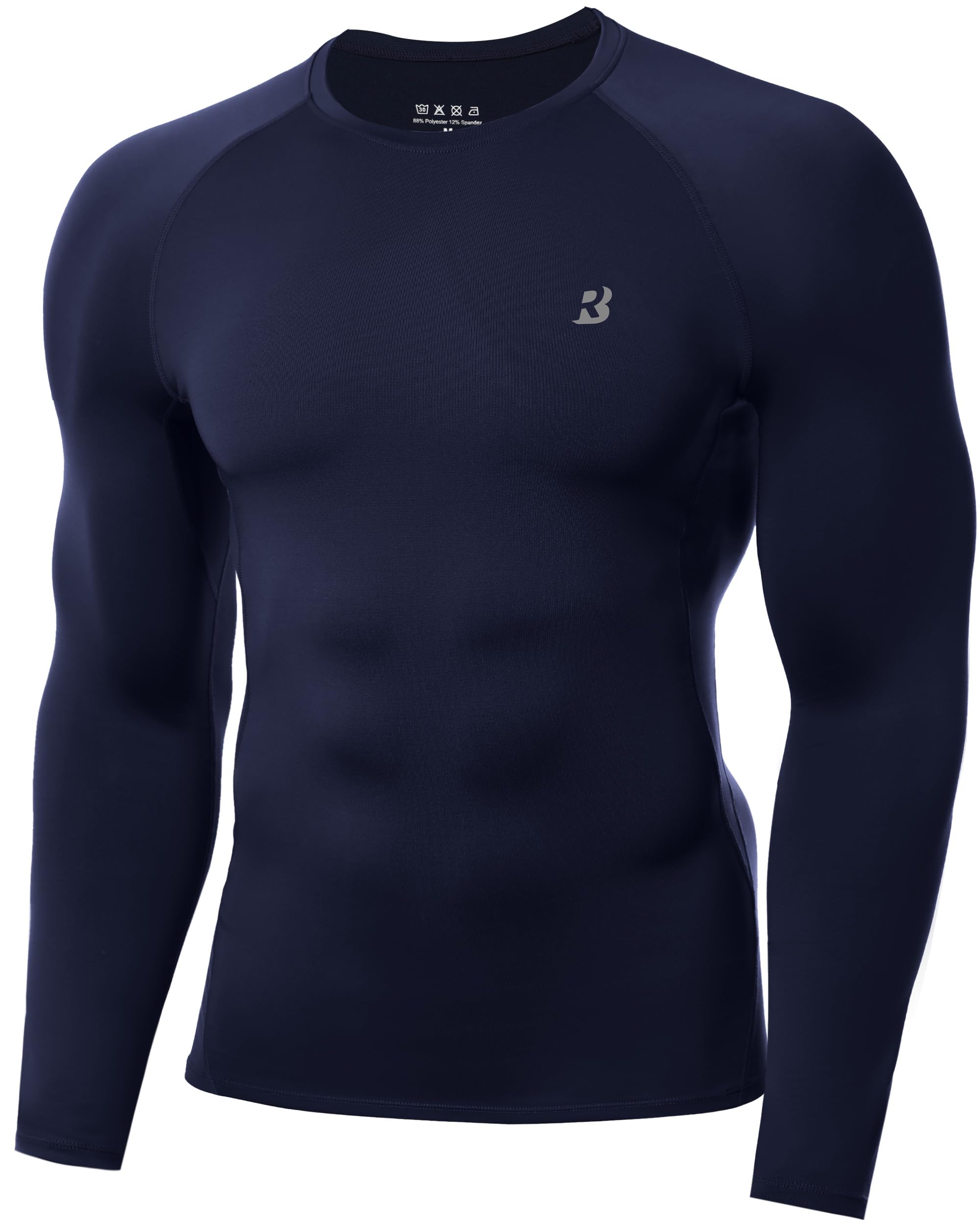 Roadbox Kompressionsshirt Herren Langarm, Atmungsaktiv, Schnell Trocknend, Funktionsshirt für Fitness, Fußball & Outdoord