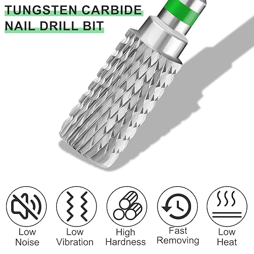 Miniatura 2 de Brocas eléctricas profesionales para uñas, brocas de carburo de 332 pulgadas, limas de uñas para quitar rápidamente uñas acrílicas o de gel duro