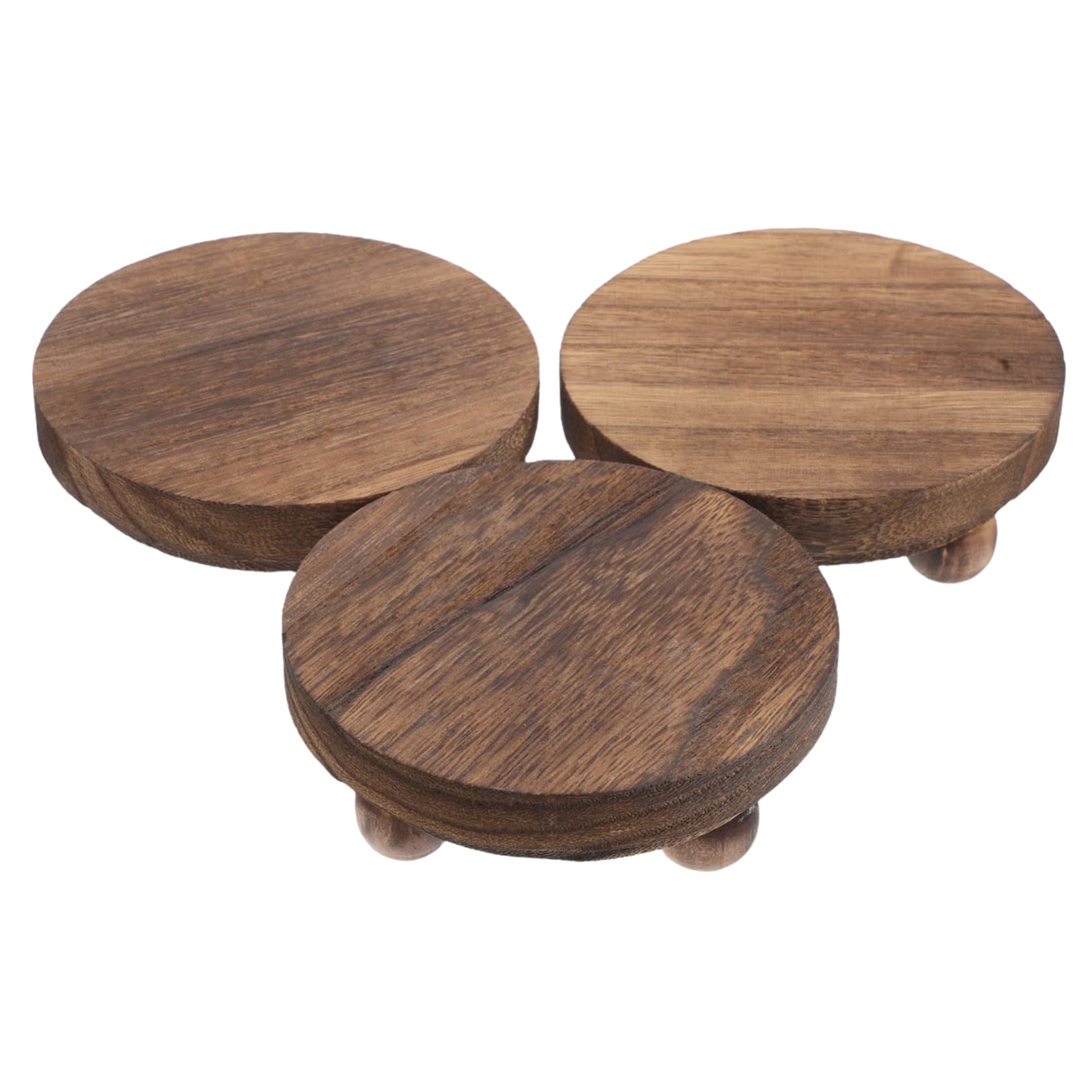 HOODANCOS 3Pcs Decorative Wood Riser Stand Rustic Wooden Display Risers for Home Decor Cake Stand for Tabletop Versatile Organizer for Kitchen Dining Office and Bedroom