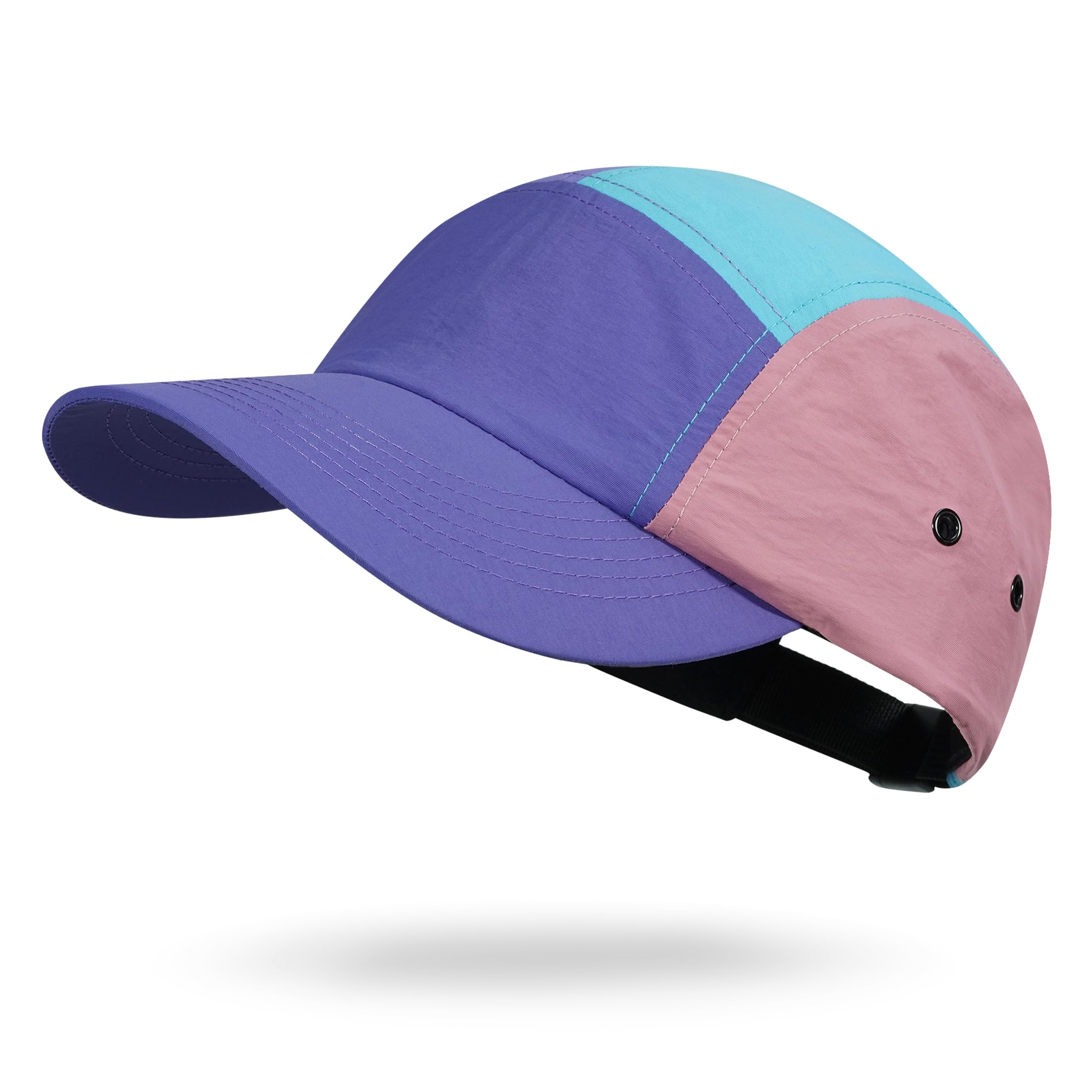 Croogo Cappellino da baseball da uomo a 5 pannelli multicolore UPF 50+ Cappelli da camionista all'aperto in nylon leggero da golf sportivo visiera Hiphop Cap