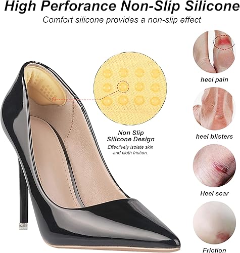 Miniatura 2 de Almohadillas de espuma para el talón - Inserciones, cojines, almohadillas antideslizantes para zapatos demasiado grandes - Antideslizante Beige