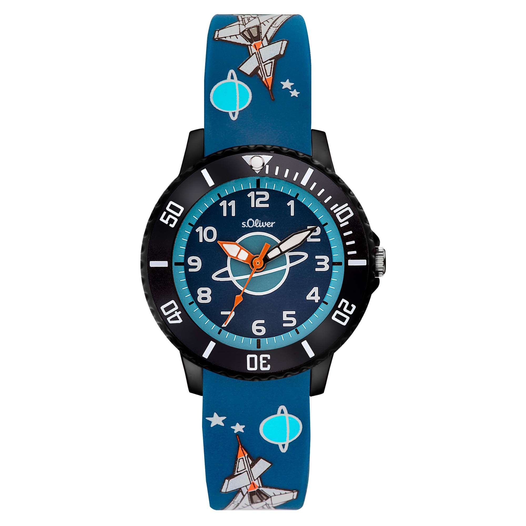 s.Oliver Kinderuhr für Jungs und Mädchen - 30 mm - Gute Ablesbarkeit - widerstandsfähiges Silikonband - 5 ATM wasserfest - hoher analoge Armbanduhr mit Quarzwerk - Geschenkidee