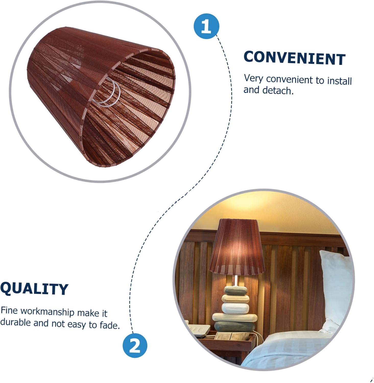 WOONEKY 2pcs Translucent Cloth Art Lamp Shade Light Cover for Ceiling Wall and Floor Lamps Unique Design for Warm Atmosphere Housewarming Gift