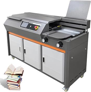 Automatic Binding Machine, 220V 2.3KW High-Speed Glue Binder, 250-350 Books/Hour, 17.3" Length x 2.4" Thickness, with 7" Touchscreen for Office School Print Shop Bookbinding