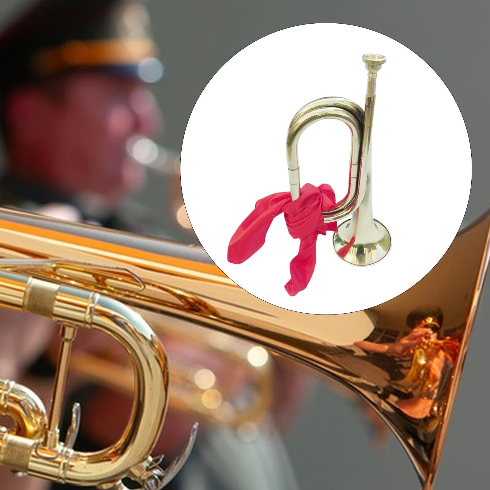 Trompette, Instrument En Laiton, Trompette de Cavalerie Portable et épaisse de 13 Pouces pour