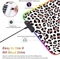 Vista 14 de Alfombrilla de mouse para juegos RGB personalizada y posavasos para café, base de goma antideslizante LED grande y brillante, alfombrilla de mouse