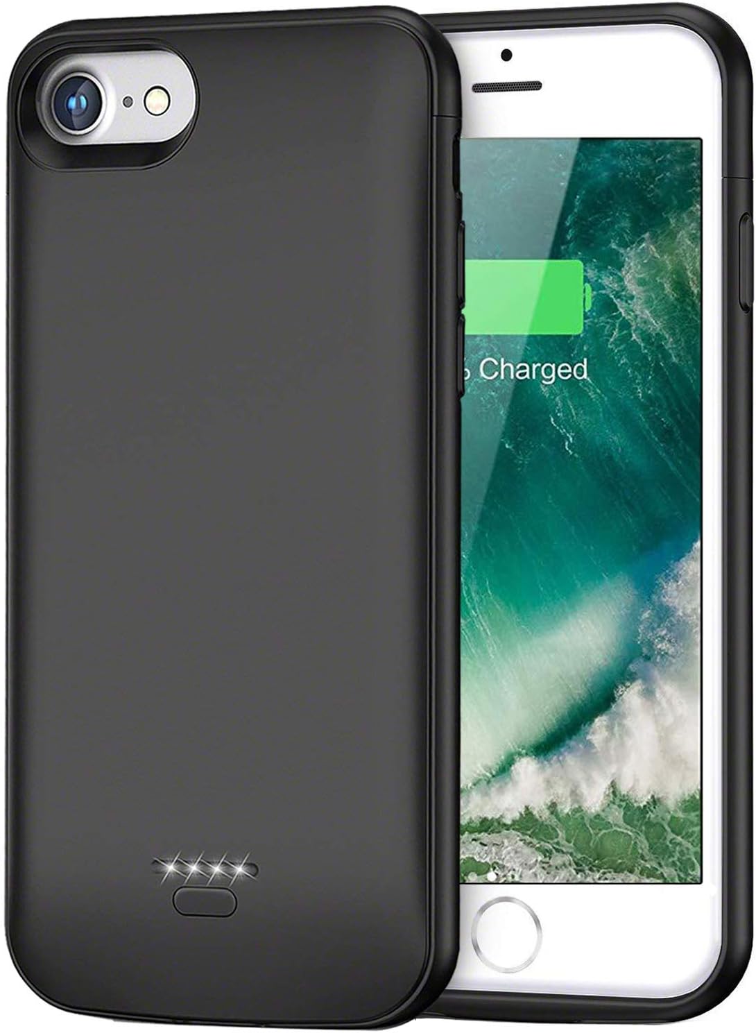 Battery Case for iPhone 6s 7 8 6, 4000mAh Portable Protective Charging Case for Apple iPhone 6s 6 7 8 (4.7 inch) Rechargeable Extended Battery Charger Case-(Black)