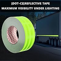 Vista 2 de SWRT Cinta Reflectante de 2 Pulgadas X 30 Pies para Exteriores Impermeable DOT-C2 Resistente a la Decoloración Verde Fluorescente Reflectante