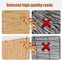 Vista 4 de Persianas enrollables de bambú para patio, persianas enrollables para ventanas sin cordones o con levantador, cortinas de caña anti-UV, opacas