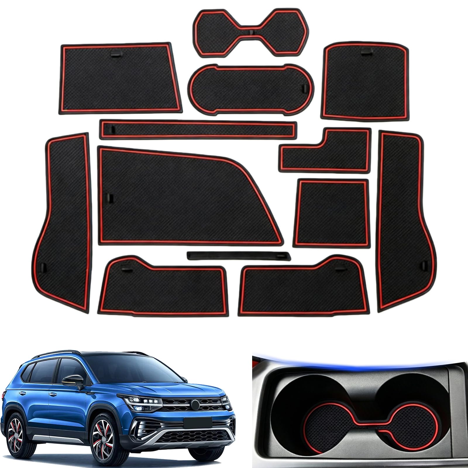 Alfombrillas antideslizantes antipolvo para portavasos de coche VW Tharu