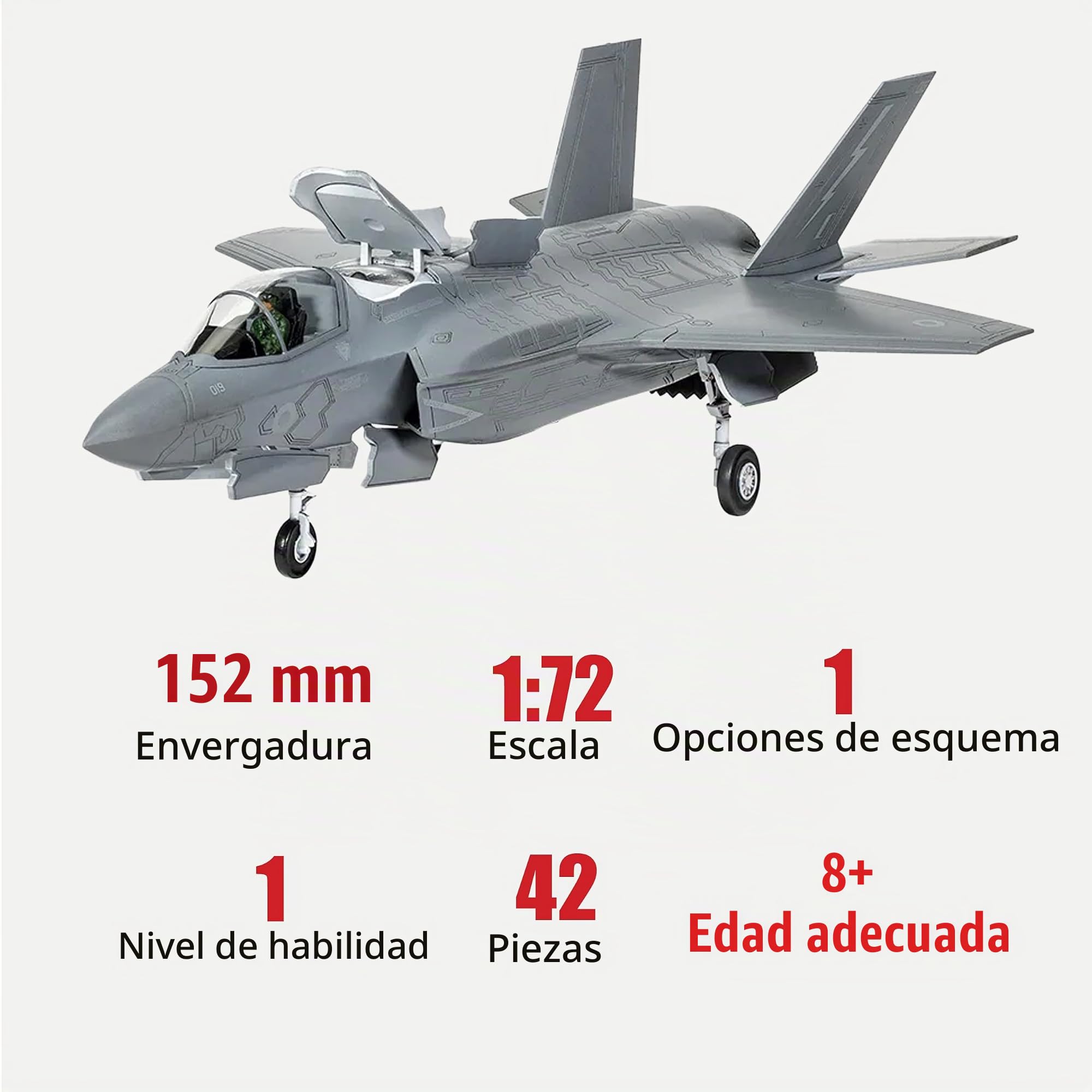Airfix A55010 Lockheed Martin F-35B Lightning II Kit de construcción de maquetas de Aviones plástico para Adultos y niños 8+ años. Incluye Pinturas acrílicas, Pinceles y Cemento polivinílico