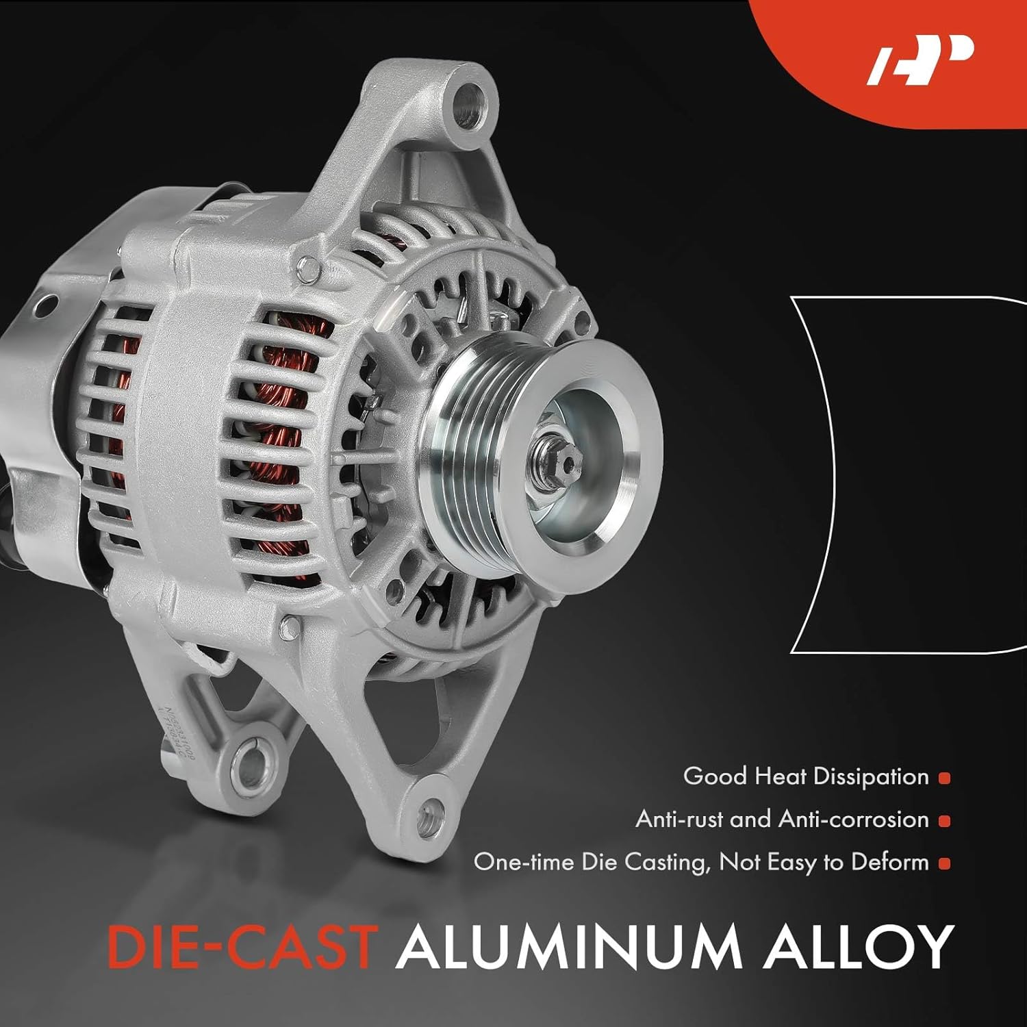 A-Premium Alternator Compatible with Jeep Wrangler 1999-2002, TJ 1999-2000, 2.5L 4.0L, 12V 81A 6-Groove Pulley Clockwise, Replace# 1210003610, 56005684AB