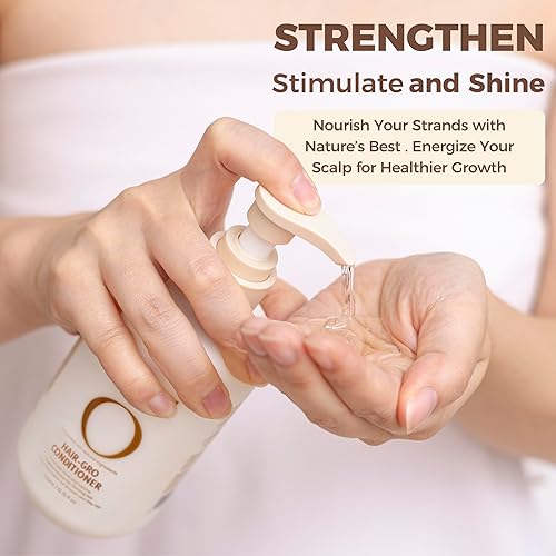 Miniatura 5 de Olivii Hair-Gro Acondicionador para cabello más grueso y completo, crecimiento del cabello con cúrcuma, trébol rojo, biotina y cafeína, reduce la