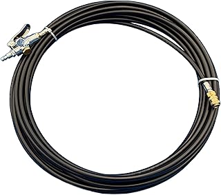 On-Site Duct Supplies 50' Air Duct Cleaning Snake, Flexible Memory Material, 3/8 OD PVC Tubing, Metal Handle, Blowgun with Quick Connector for HVAC Dryer Vents
