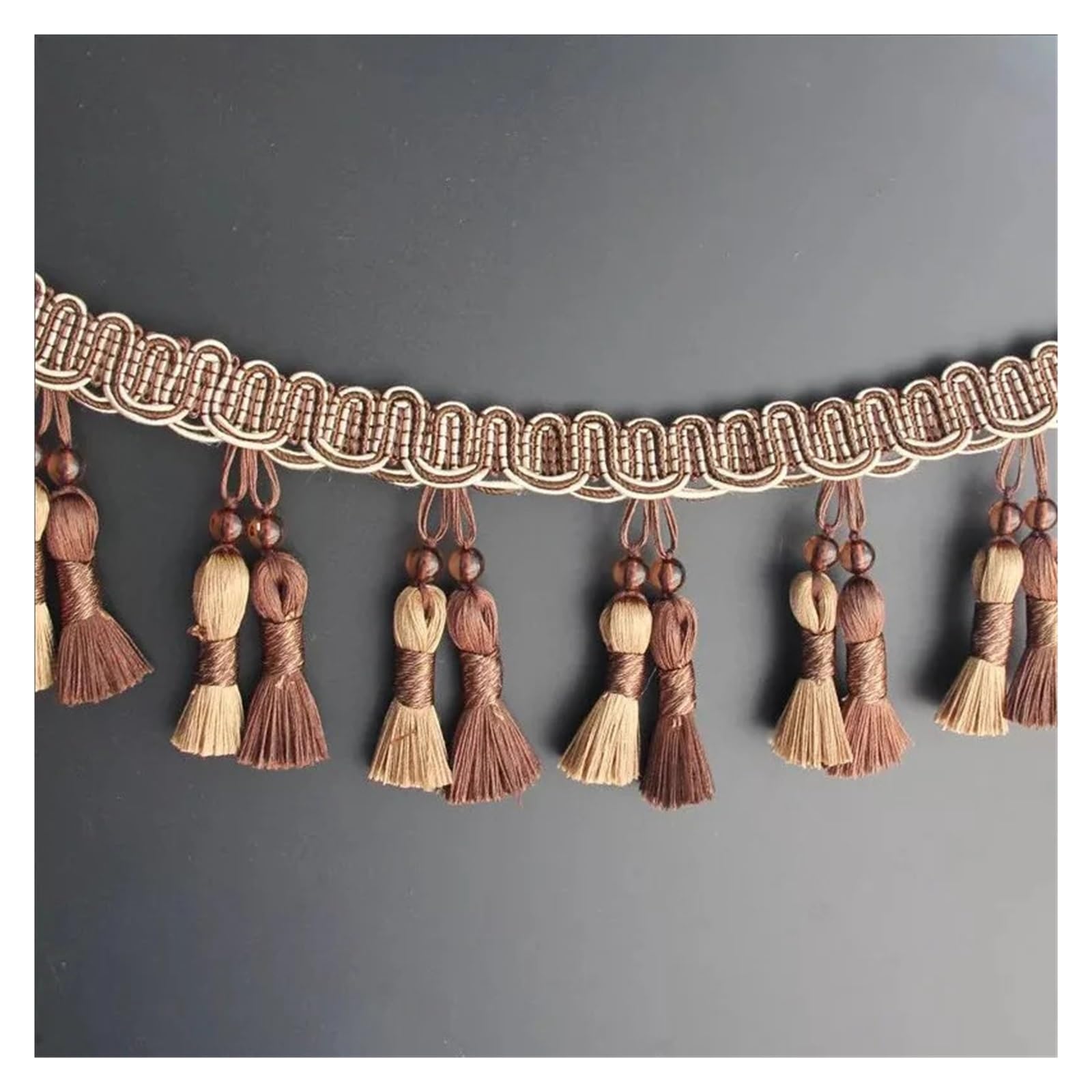 Rideau en forme de triple pompon européen, 6 m/Lot, perles en dentelle, pointes suspendues, sangles de boule, accessoires de décoration de la maison wanglan(Green)