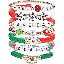 Soccer Bracelets for FIFA World Cup 2026 Gifts, Game Day Soccer Fan Merch Friendship Bracelet Gear Merchandise Outfits Jewelry Accessories for Women Men USA Soccer Moms Party Favors Birthday