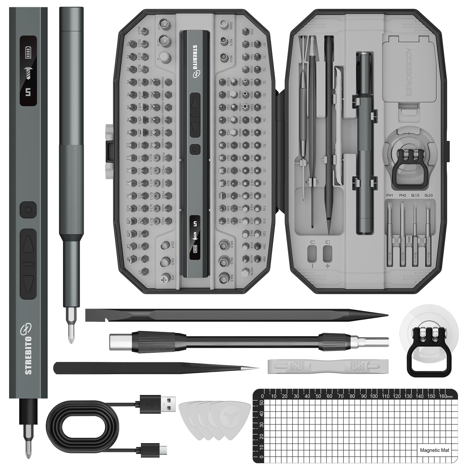 Photo 1 of STREBITO 155-in-1 Electric Screwdriver Set