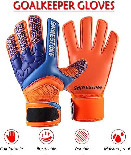 Miniatura 9 de Shinestone Guantes de portero de portero para jóvenes y adultos, guantes de portero de fútbol con fuerte agarre y protección para los dedos para