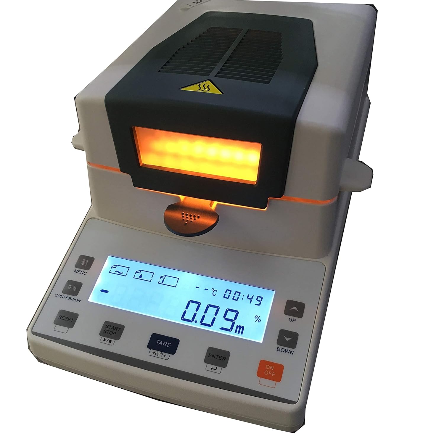 Fast Lab Moisture Analyzer Electronic Moisture Analyzer for Food papermaking Mining Industries Capacity 110g Readability 0.005g 0.10%