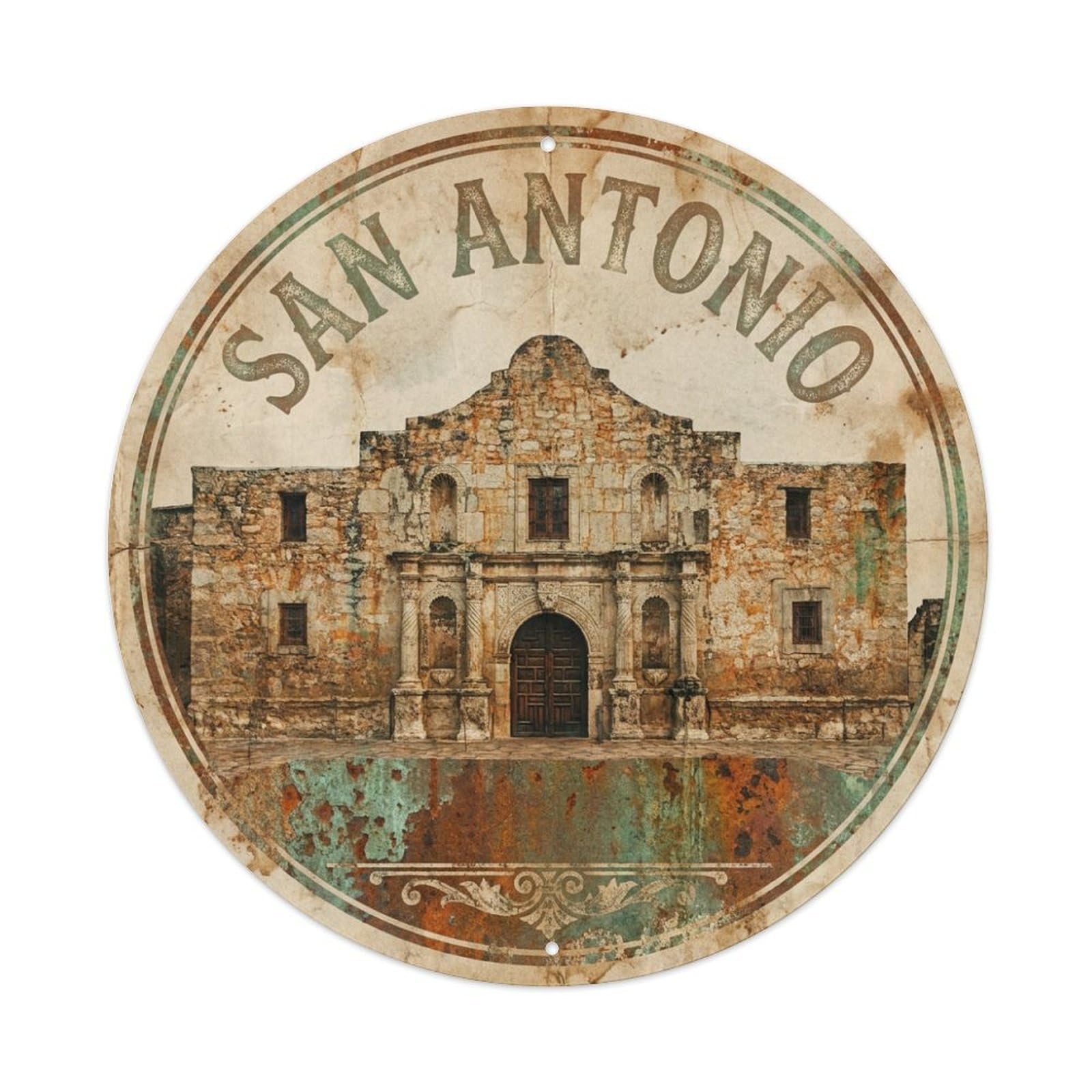 Tgrcjimh Style Metal Tin Sign Retro Travel Usa San Antonio