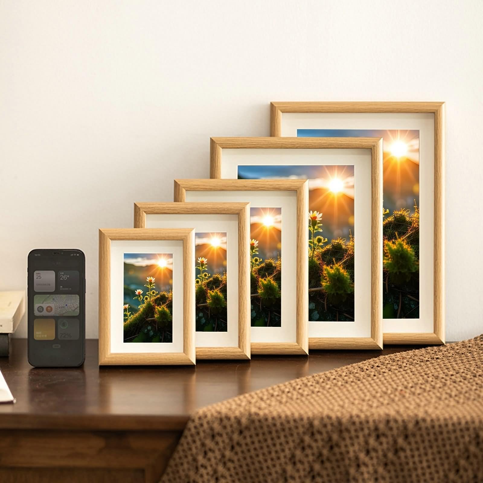 Photo Frame Engagement, Bilderrahmen Holz Rechteckig für Tischplatte Oder Wandmontage aus MDF 25x30cm