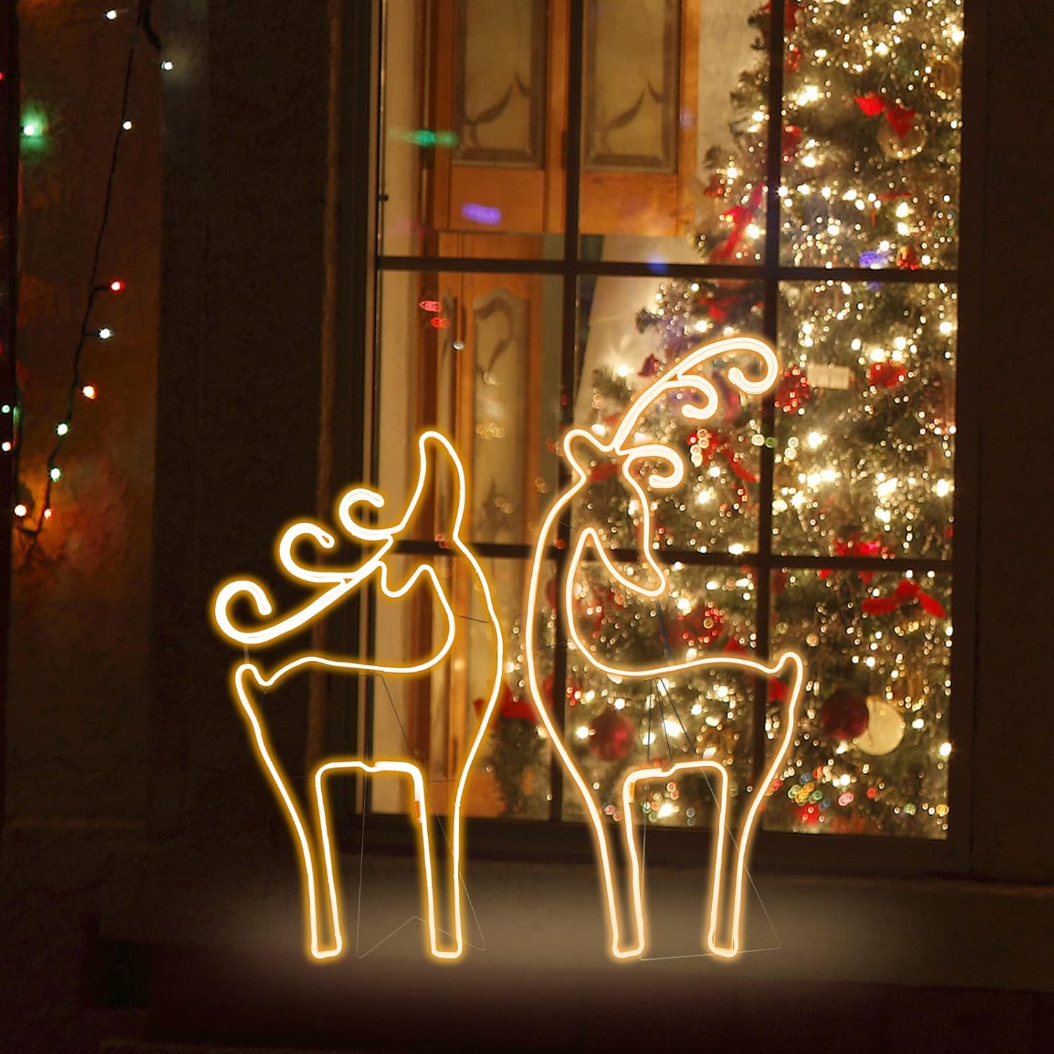 Buy JUSTPRO 2Piece LED Lighted Holiday Deer 42inch Buck, 34.2 inch