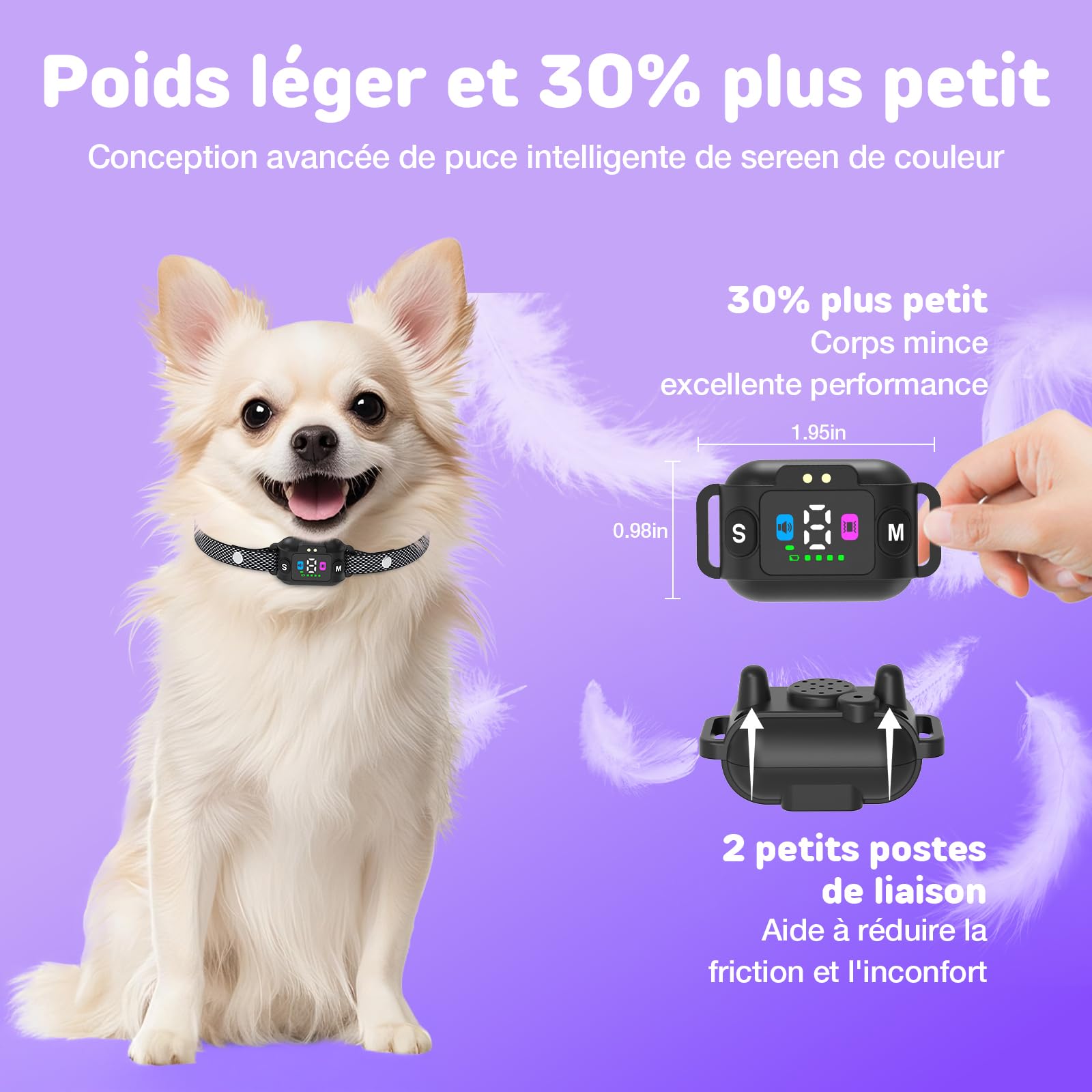 Collar Adiestramiento para Perros - Collar Antiladridos con 3 Modos de Eficiente, Recargable con 7 Niveles de Sensibilidad Ajustables, IP67 Cuello Entrenar Perros Grandes y Pequeños (Negro)