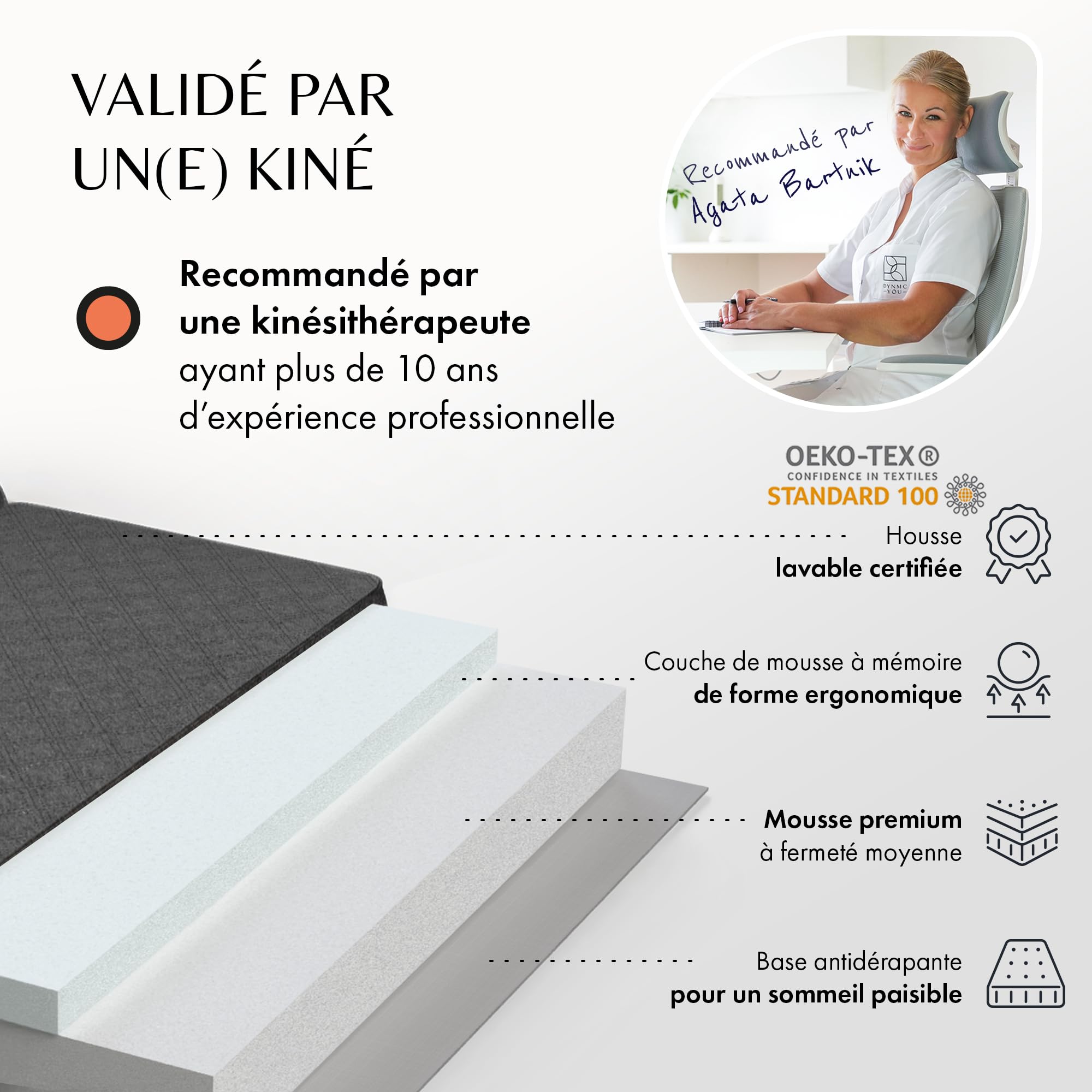 Matelas Pliant DYNMC 14cm épaisseur - Lit D'appoint Confortable 90x200cm - Noir