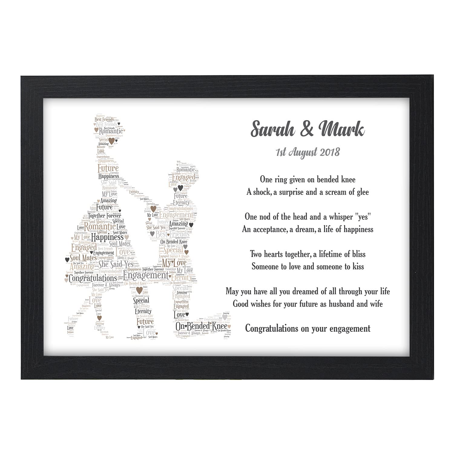 Personalised Engagement Gifts Fiance Engaged Couples Poem Gifts Engaged Poem Gift Present - A5 ...