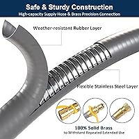 Vista 3 de ATKKE Manguera de parrilla de gas natural ID de 38 pulgadas con accesorios de conexión rápida, manguera de GLP de baja presión para Weber