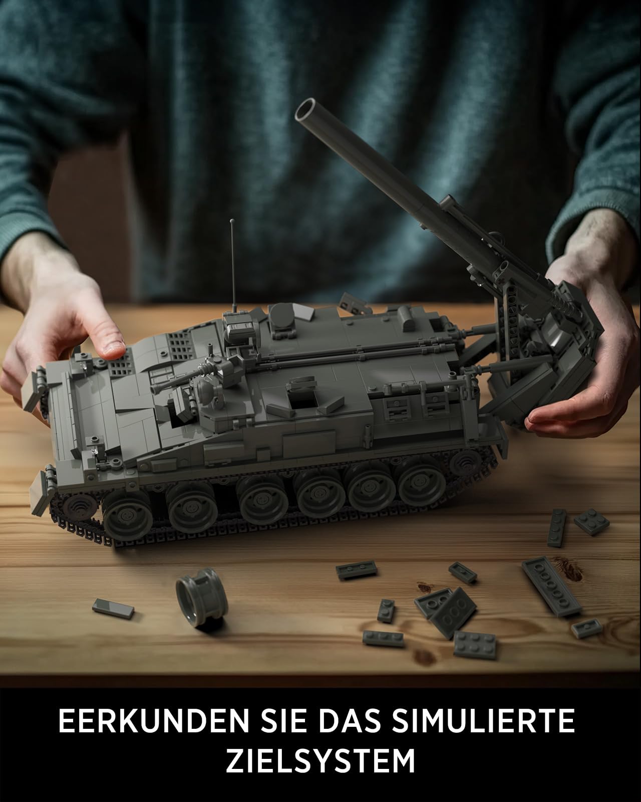 Nifeliz 2S4 Mörser Bauspielzeugset, Militär Selbstfahrlafette Klemmbausteine für Erwachsene, Armee Modellbausatz Sammlerstück, Geschenk für Militärfans (1438 Teile, NF10291)