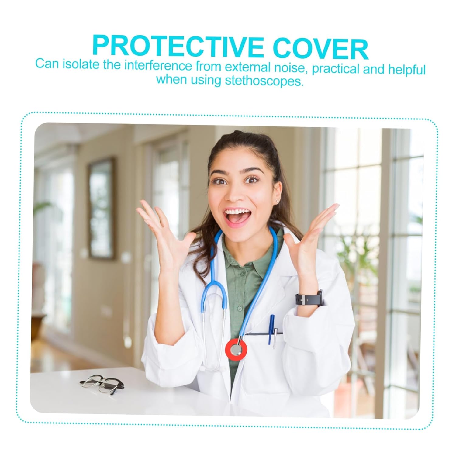 Mipcase 10pcs Red Silicone Stethoscope Protector Cover Replacement, Easy to Install and Portable Protective Cover for Stethoscope Head, for Doctors and Nurses