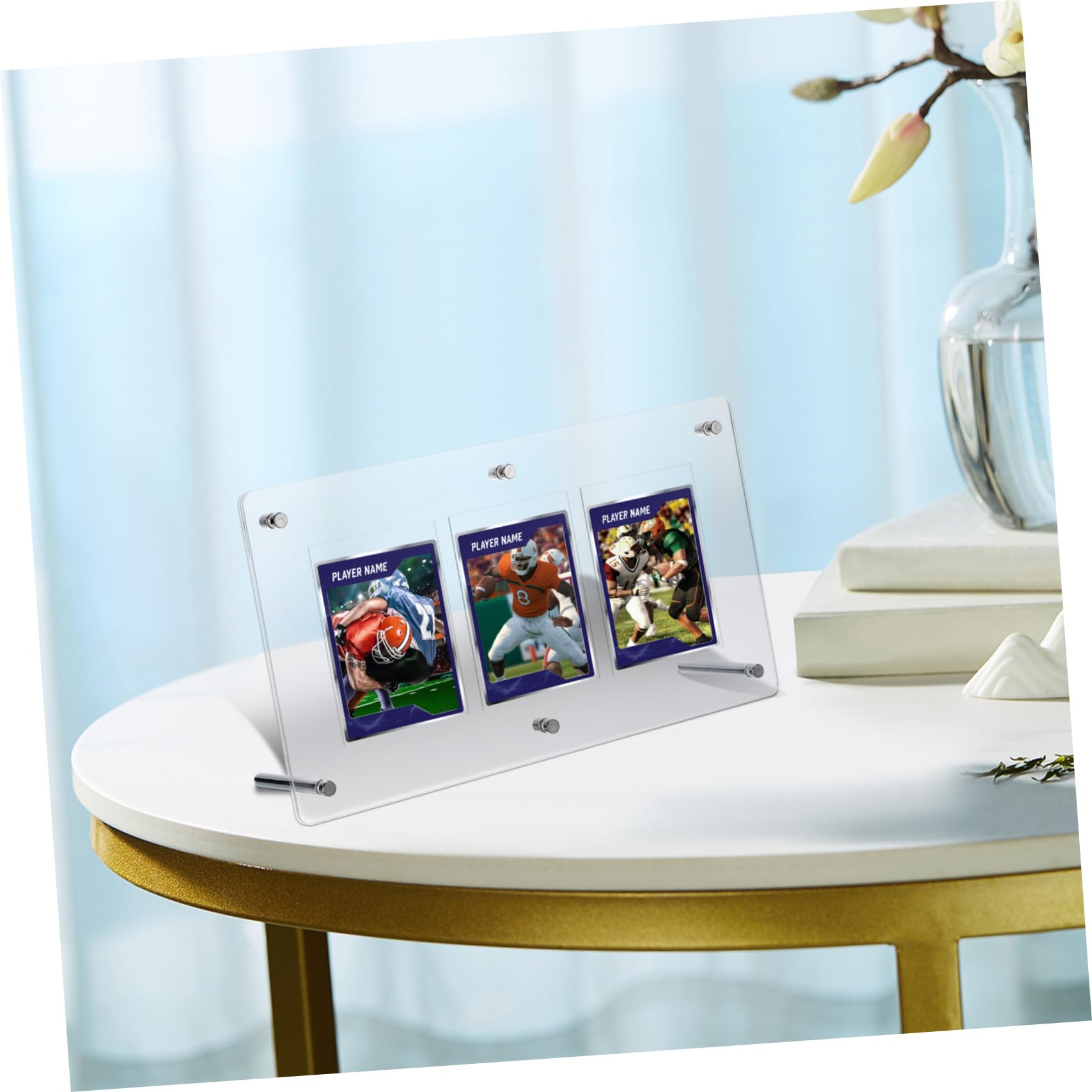 Présentoir Acrylique pour Cartes à Collectionner, Porte-Cartes Rigide Facile à Ouvrir, Cadre Pratique pour Affichage de Cartes de Jeu sur Bureau