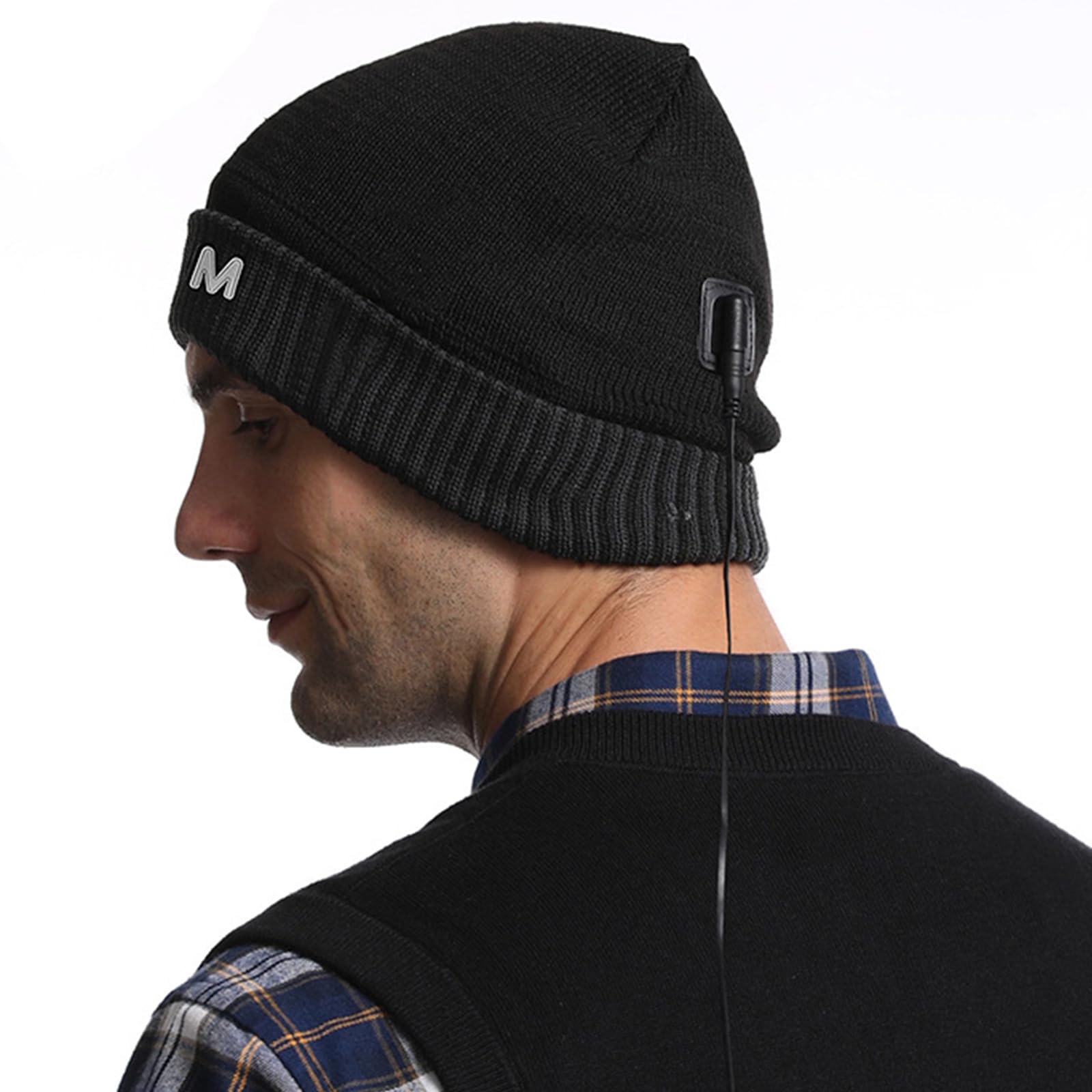 Riscaldamento elettrico alimentato tramite USB, lavabile in lavatrice, cappello per pendolarismo e attività all'aperto, berretto riscaldato in maglia con calore regolabile riscaldamento
