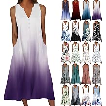 Beach Sundresses for Women 2026 Vacation Casual Plus Size Midi Sun Dress Loose Flowy Summer Boho Long Dresses Trendy