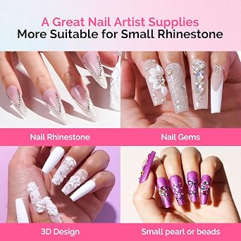 MelodySusie Rhinestone Glue Super Strong Gel Nail Glue for 3D Sculpting Nail Art Design Chrome Powder Decals Decor Need UV/LED Cured 30g